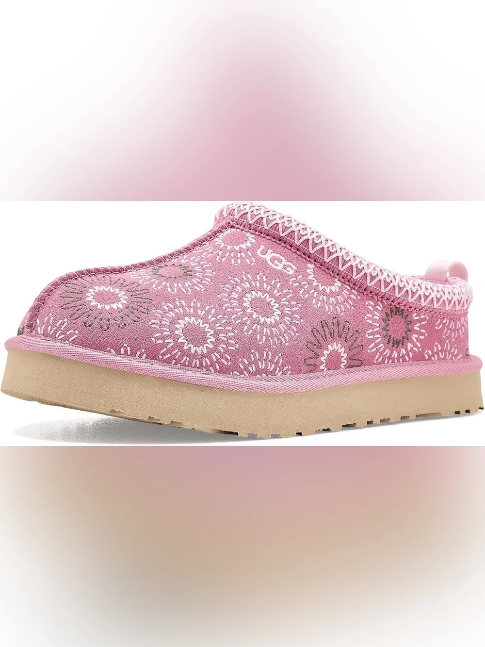 NWT! NEW IN BOX! UGG Kids’ Tazz Sun Stitch Slipper 6 M Horizon Pink